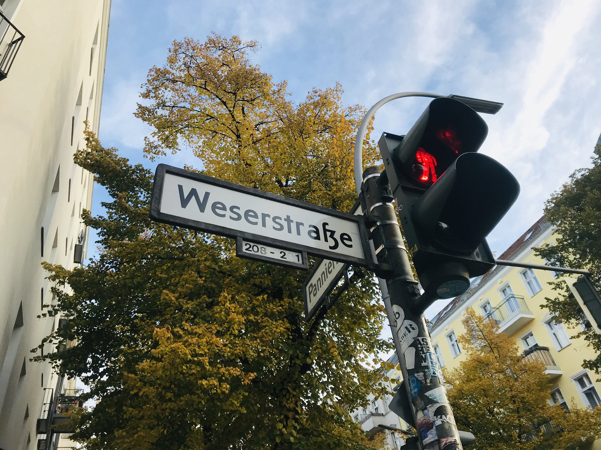 Weserstrasse street sign
