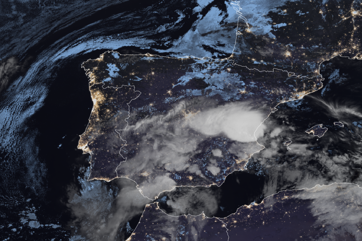 Satellite view of the storm DANA over Valencia on 29 October at 6:30 a.m. EUMETSAT 2024, Wikimedia Commons