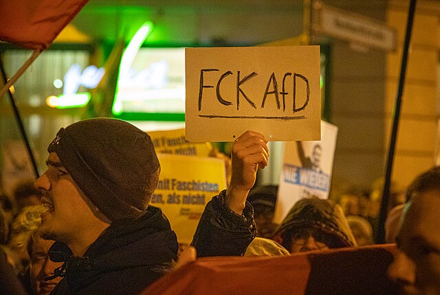 Protest against the election for prime minister in Thüringen